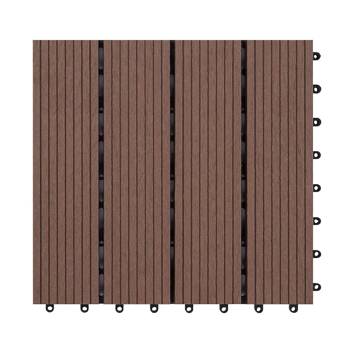 Interlocking outdoor decking non-slip plastic wood wpc flooring tiles engineered flooring