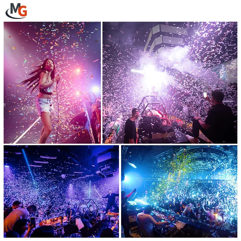 1200W DMX Control Adjustable Direction 12pcs RGB LED Confetti Cannon Machine