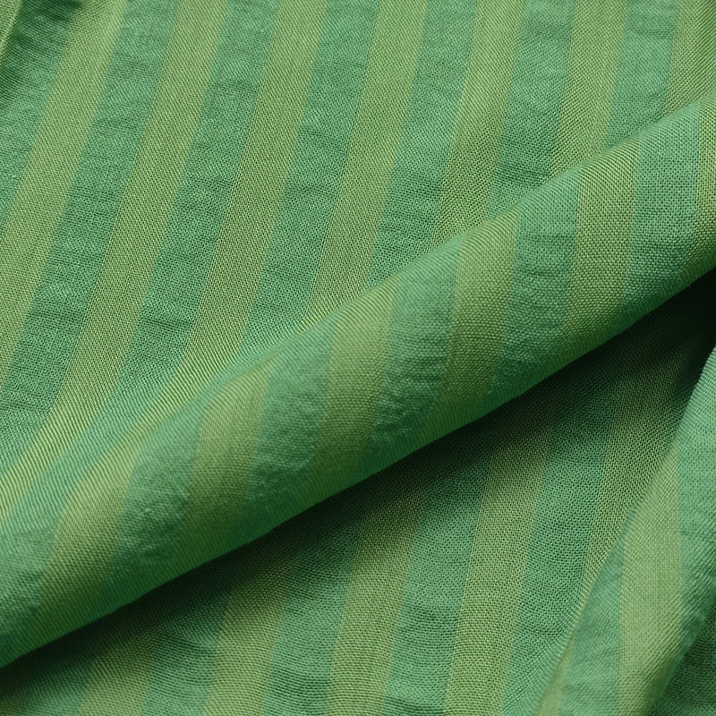 Premium 50% Rayon Ribbed Stripe Cozy 60D 90Gsm 50% Cotton Seersucker Bubble Shirt Plaid Fabric Cotton For Baby Clothing