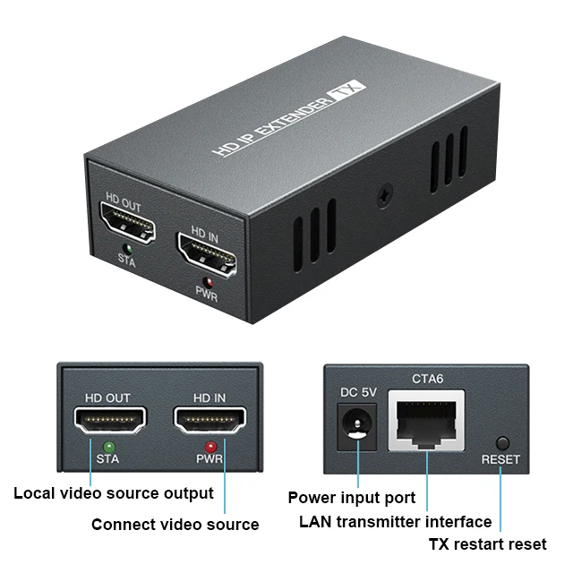 Hot Selling Audio Video Extender Support 1 TX 256 RX Ip 150m 1080p 60hz Cat6 Cat5e Hdmi Transmitter