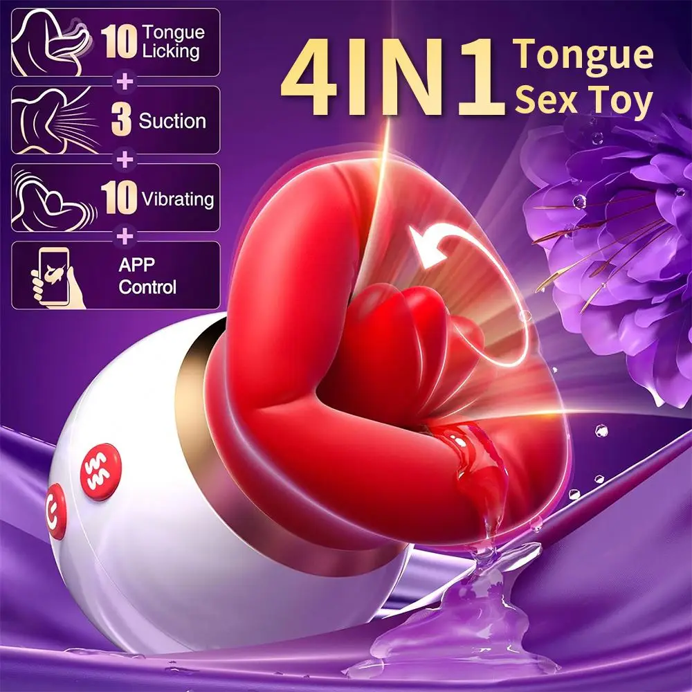 GYF 3IN1 Mouth-Shaped Sucking Vibrator, 10 Tongue Licking Nipples Anal Clit Sucker  Vibrator
