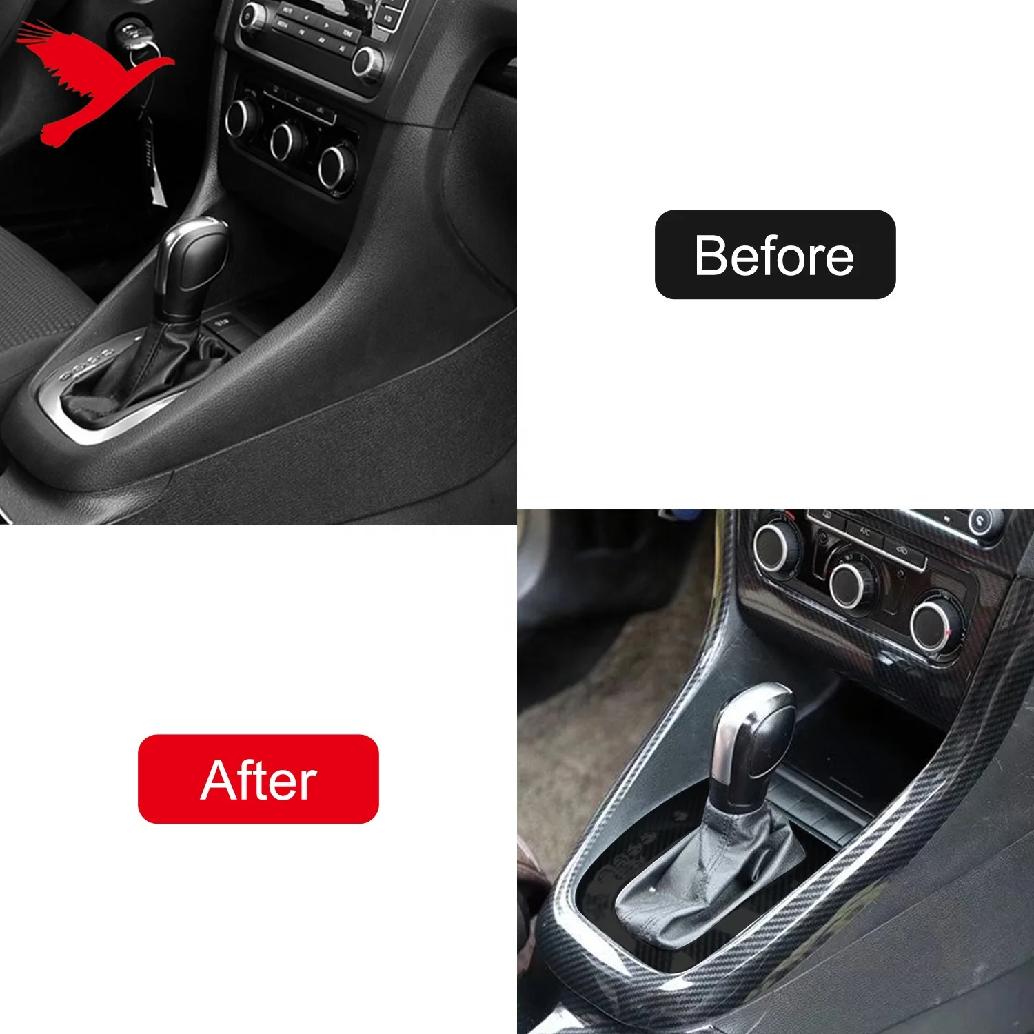 Для VW Golf 6 MK6 2008-2012 автомобильные аксессуары интерьера консоли переключения передач рамка Крышка отделкой ABS углеродного волокна зерна 1 шт.