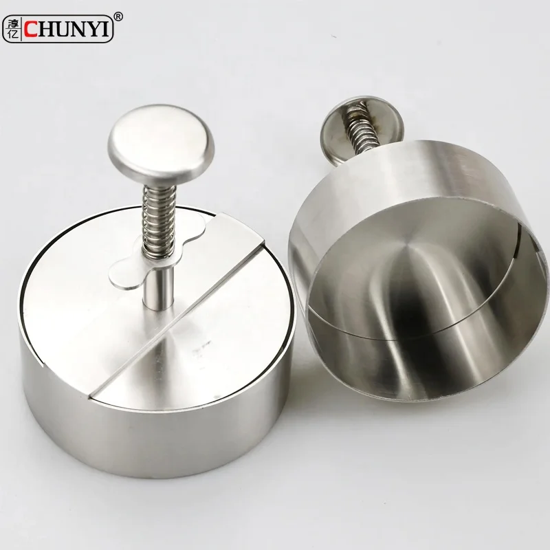 Round Hamburger press stainless steel 304 Burger patty maker Meat Pie Mold Manual press mold for Grill Griddle Meat