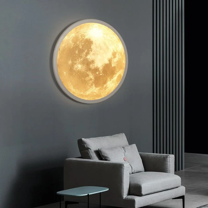 2023 New Product Modern Moon Earth Round Led Wall Light For Corridor Living Room Bedroom