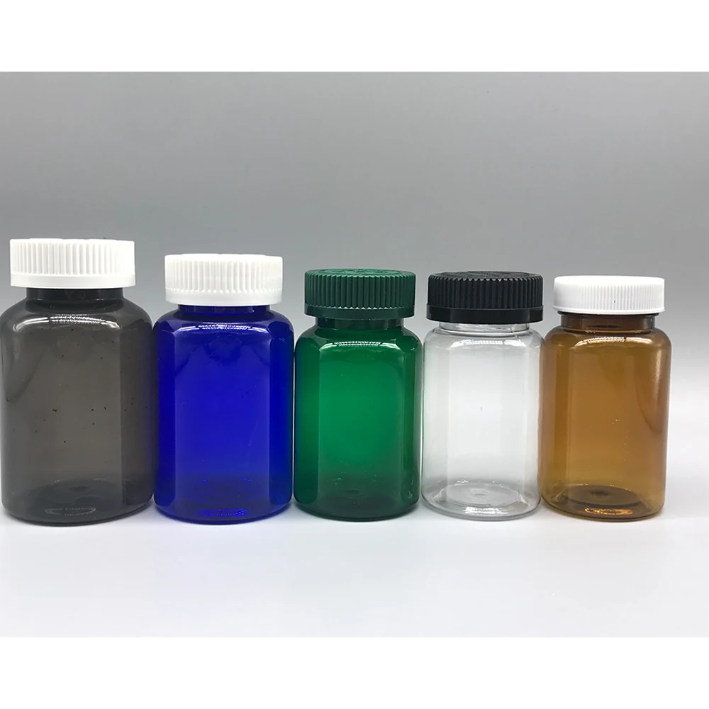 Label print Pharmaceutical 5oz 150ml pet plastic empty capsule bottle with child-proof cap