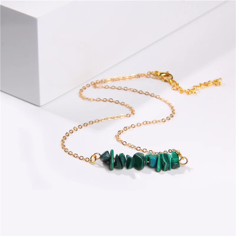 Simple Style Color Gravel Necklace Natural Gemstone irregular Necklace Raw Rocks Accessories