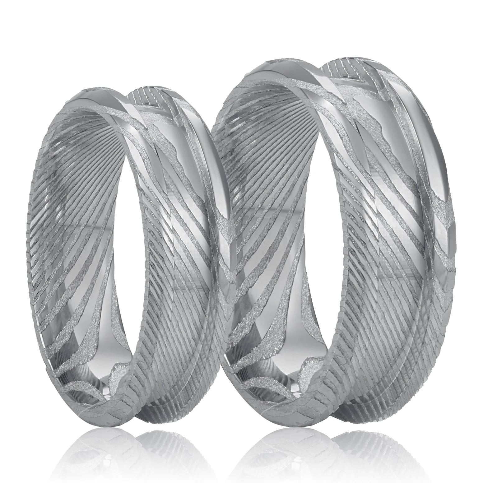 Wholesale Damascus Steel Blank Rings Cores for Inlay