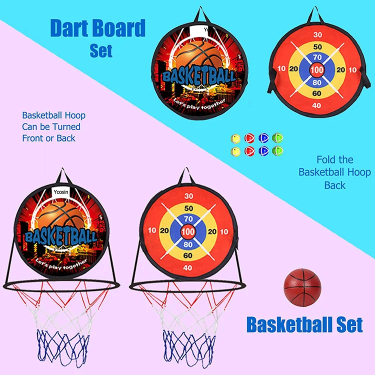 Custom Foldable Indoor Kids Sport Toys Set Portable Mini Basketball Board Hanging Basketball Hoop