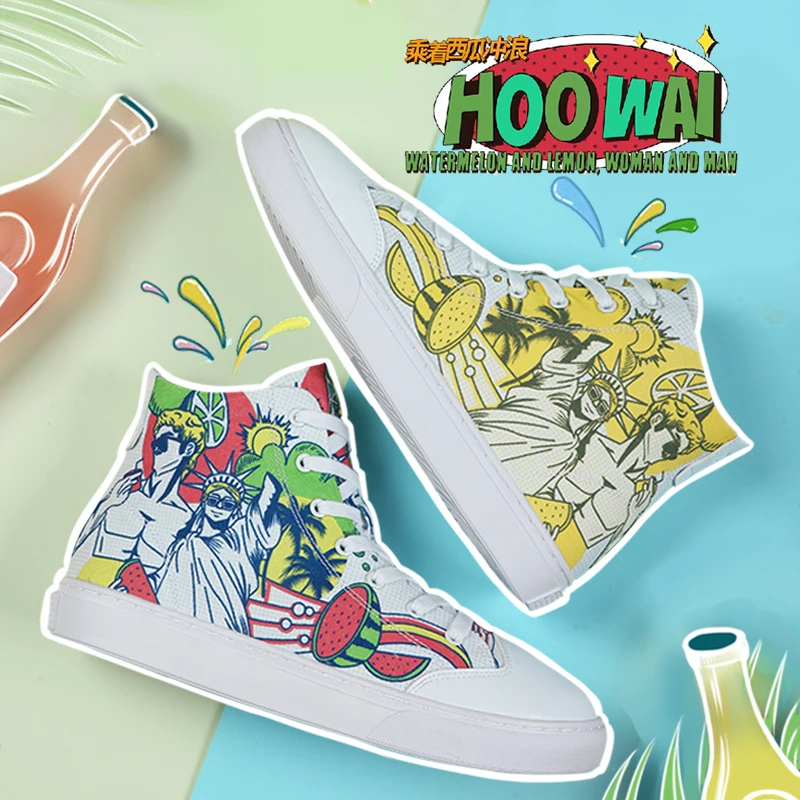 
IDX Hot Sale High Top Flower Printed Casual For women Canvas Shoes Sneakers 