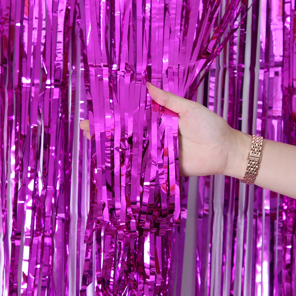 Party Decorations Foil Curtain Backdrop Happy Birthday Foil Fringe Curtain for Birthday Party supplies