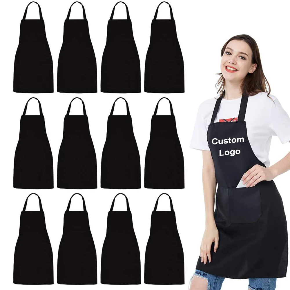 Modern Green Lifestyle Bib Chef Apron Unisex Black Apron Bulk Machine Washable for Kitchen Crafting BBQ Drawing Outdoors