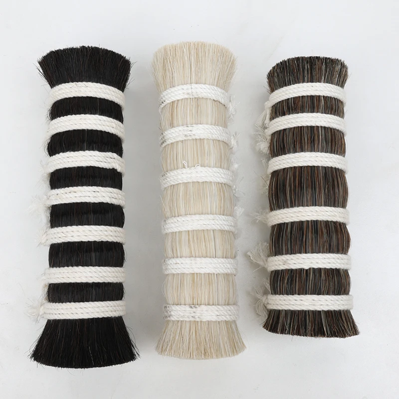 High Quality White/Black/Mixed/Light Grey Real Single Drawn Horse Tail Hairs