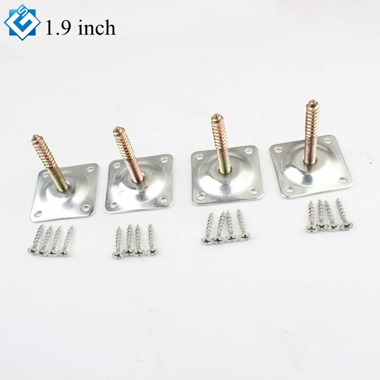 Современная фурнитура аксессуары для мебели оцинкованный угловой кронштейн ножек дивана 1 9 дюйма резьба M8 квадратная прямоугольная верхняя Монтажная