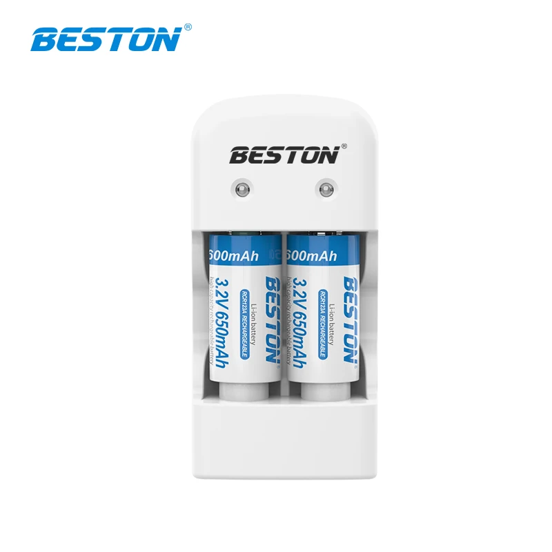 Beston RCR123A  Arlo Camera Battery Charger Set 3.2V Lithium-Ion Rechargeable Battery 16340 2pcs and charger