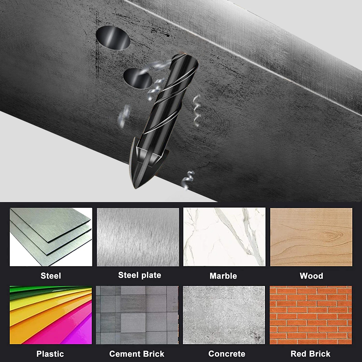 Hex shank Triangular handle multifunction drill bits for ceramic tile, glass, brick wall, wood diamond hole saw