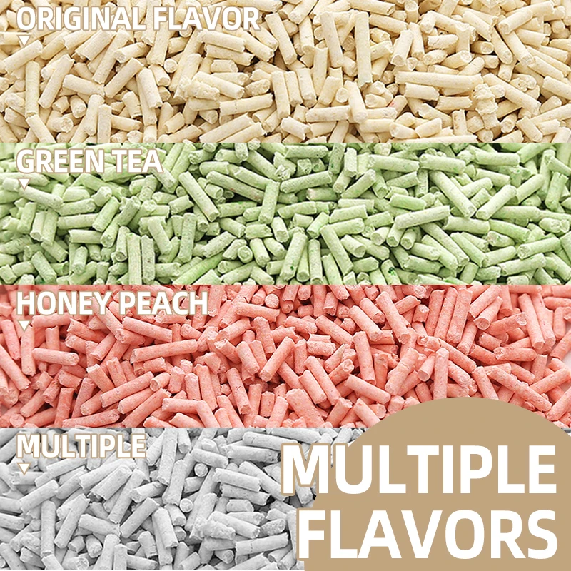 Multiple scent bean curd cat sand litter biodegradable dust free clumping flushable tofu Cat sand