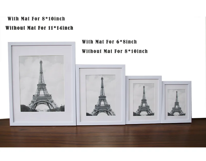 Оптовая продажа настенная фоторамка черного и белого цвета ПВХ A4 A3 5x7 6x8 8x10 11x14 дюймов Фоторамки из