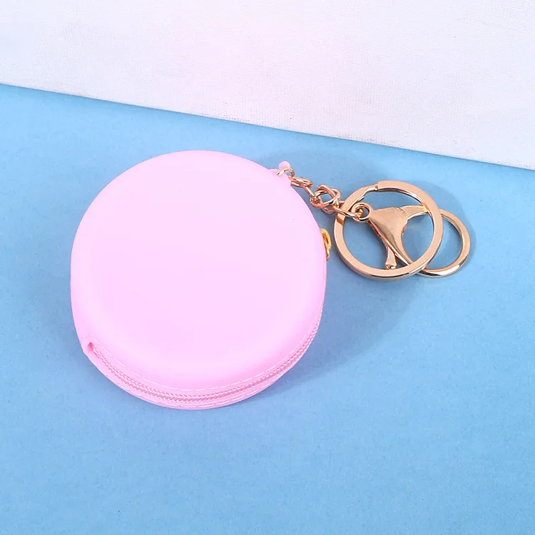Girls Wallet Pure Color  Waterproof Silicone Coin Bag  Earphone Round Cosmetic Makeup bag Purse Wallet