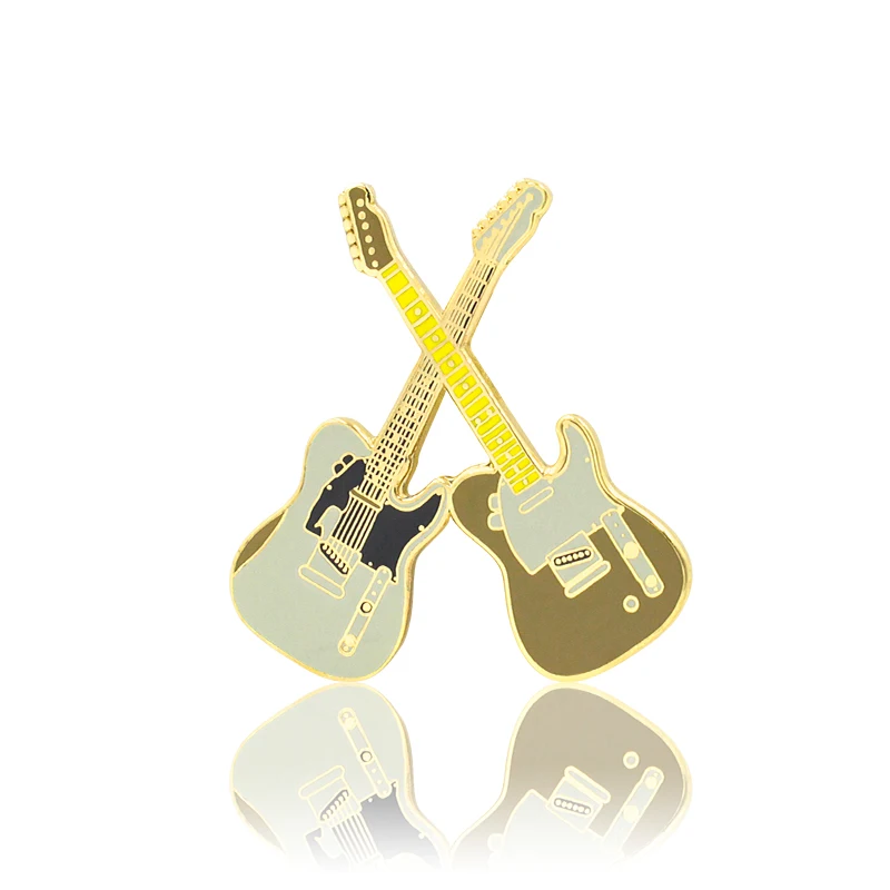 Wholesale Manufacturer Design Sandblast Spinning Badge Enamel Pin Hard Soft Enamel Guitar Customized Lapel Pins