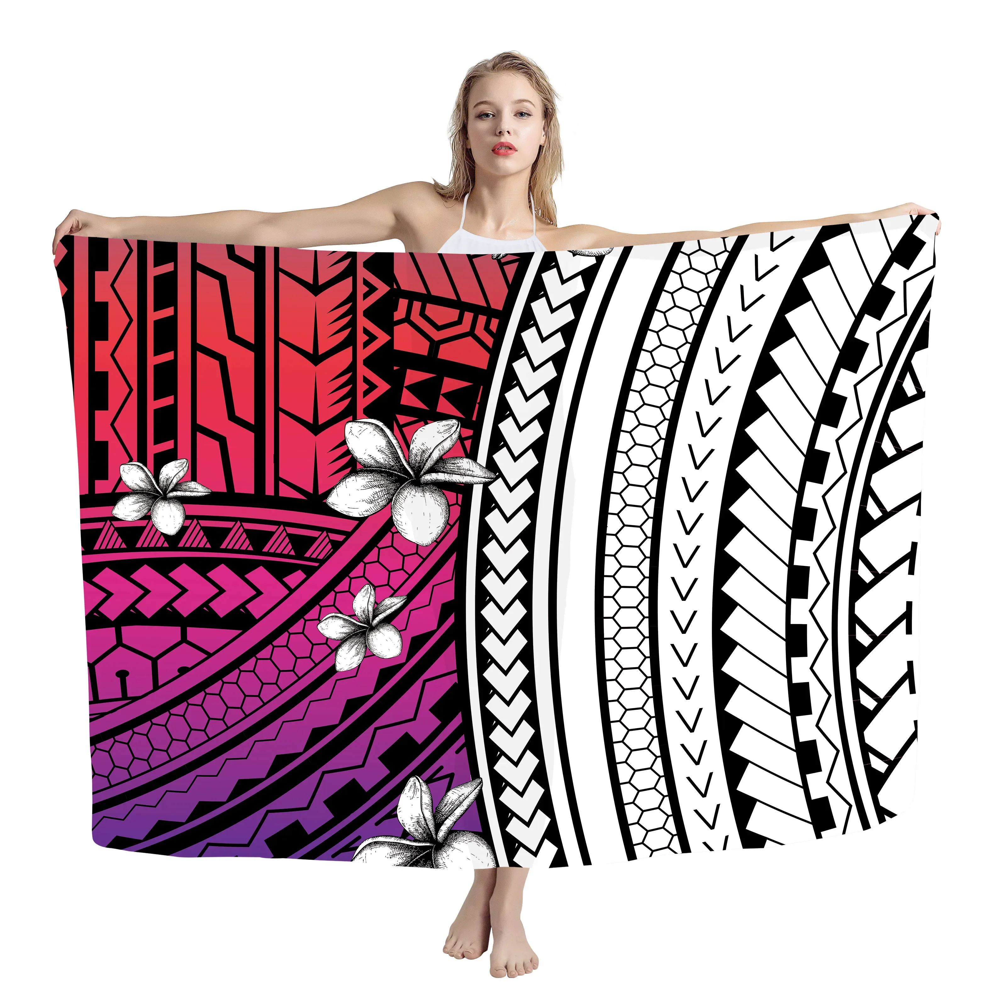 Custom Explosive New Hawaiian Beach Cover-Ups Women Large Wrap Scarf Swimsuit Bikini Cover Up Autumn Beach Sarong Mats Hot Sale