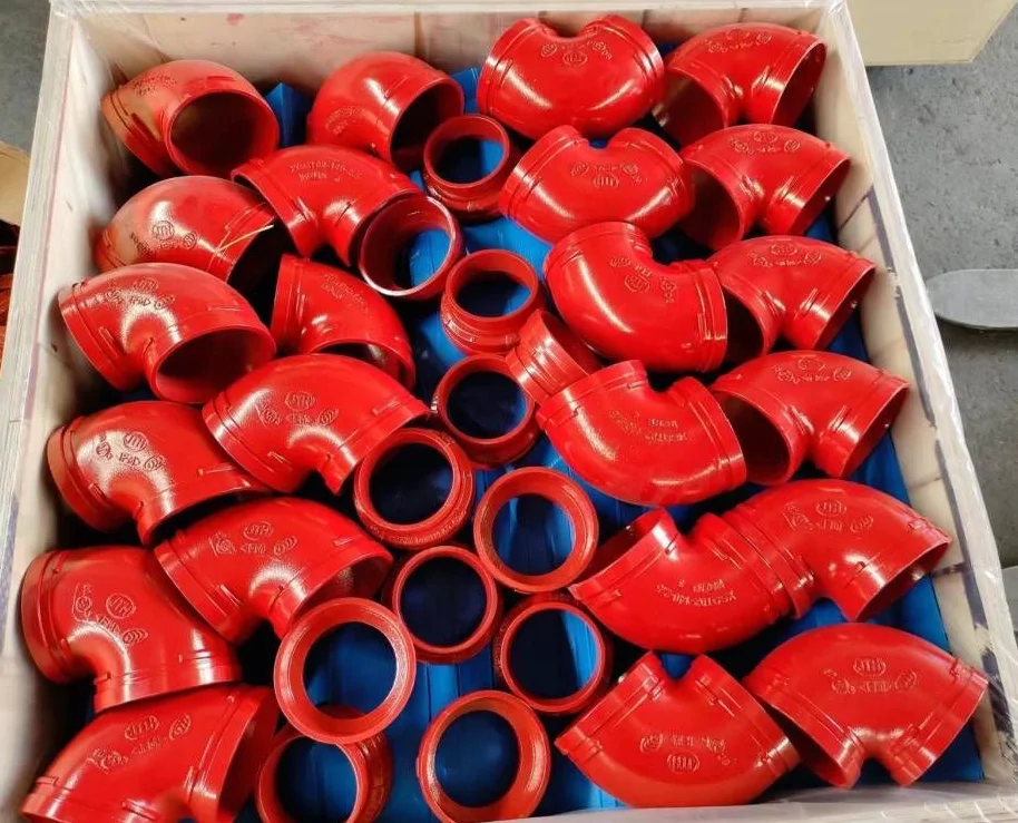 fire fittings tee hanger Red Painting Grooved 90 degree Elbow Reducer