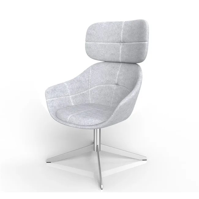 
England UK Designer High Back Metal Cross Base Hotel Commercial Lounge Chair 