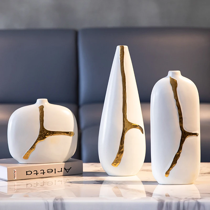 Cheap Custom Luxury Ins Modern Nordic Creative White Wedding Decorative Flower Ceramic Vase For Home Decor