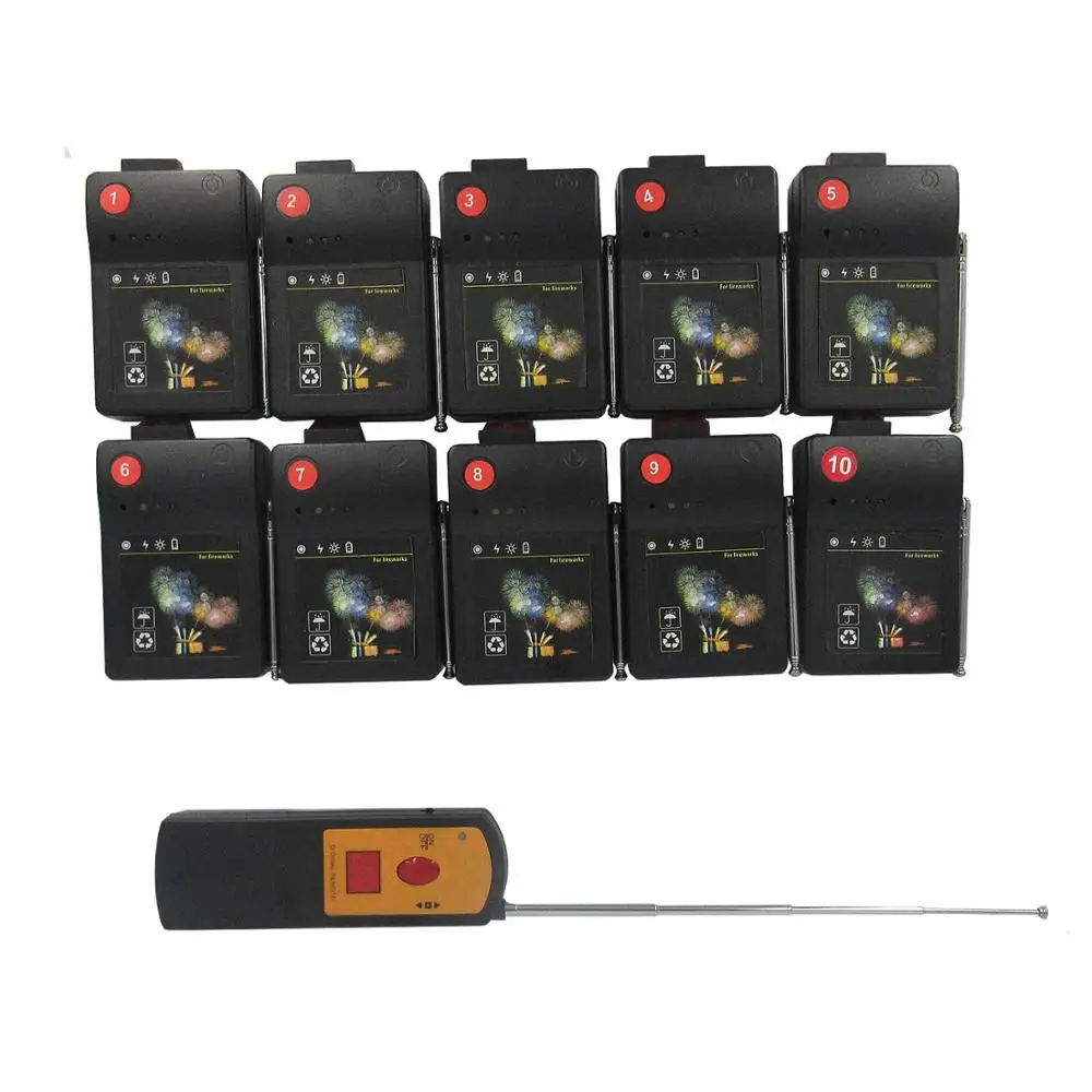 hot sale free shipping10  channel 10 cue digital wireless remote control fireworks  firing system with rapid fire and salvo fire