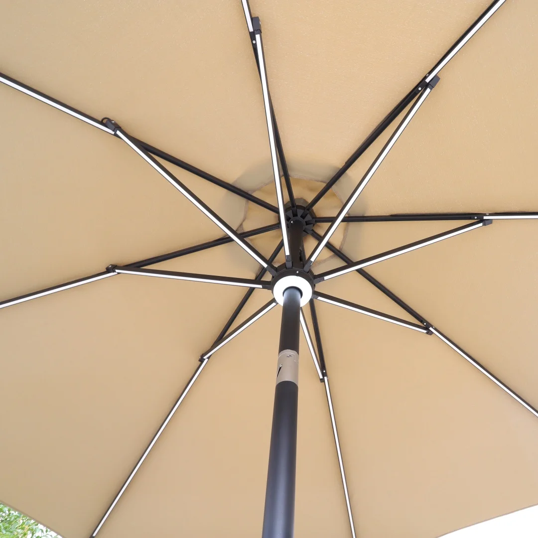 High Quality Hand Cranked Garden Outdoor Led Patio Umbrella Custom for sale