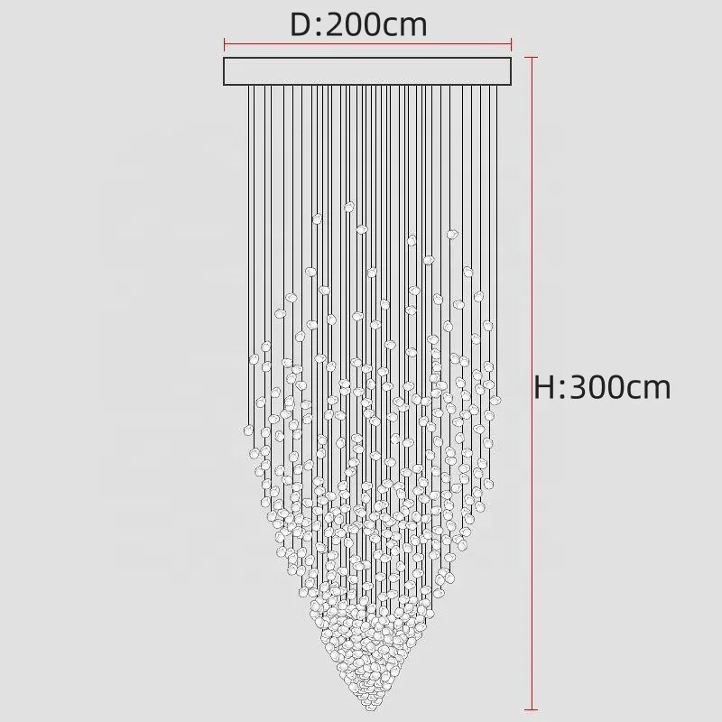 Stone Chandelier Light Room Ceiling Mounted Murano Glass Elegant Tall Ceiling Hotel Lobby Large Long Staircase Home LED Custom