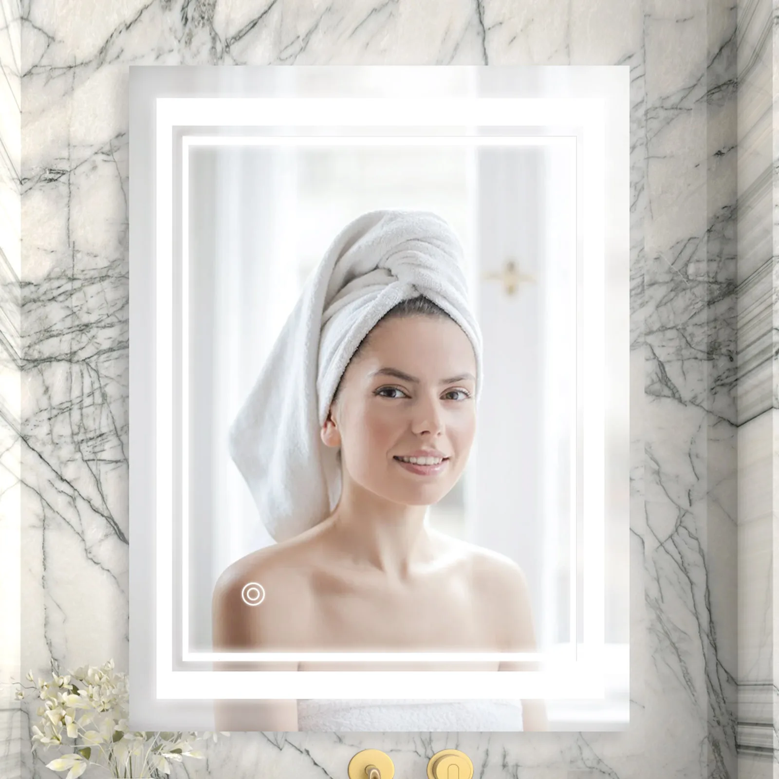  Wall Mounted Rectangle Smart Bathroom Makeup LED