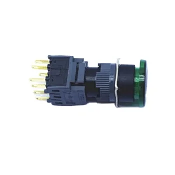 BENLEE 9 series16mm green self-resetting mushroom button, one open and one closed contact Mode push button switches with led