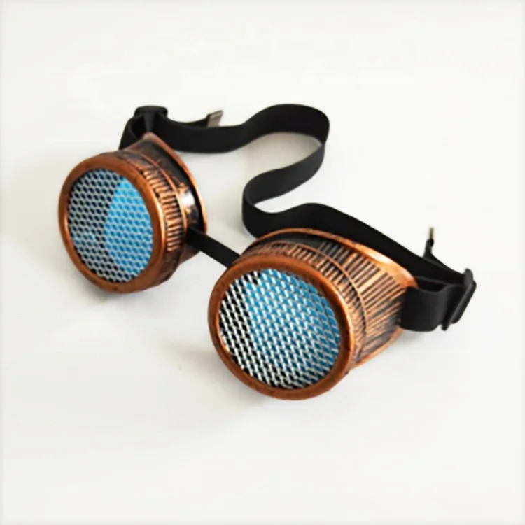 Party Retro Colored Lens Steampunk Glasses With Double Ocular Loupe Welding Goth Cosplay Vintage Goggles
