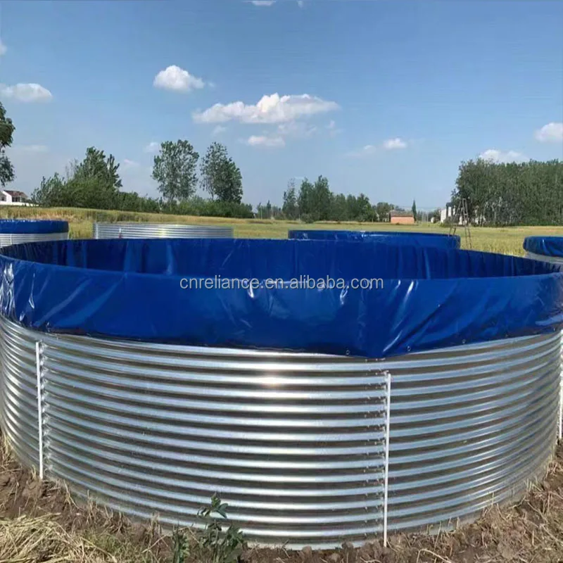 Recirculating Aquaculture System Pvc Lining Corrugated Galvanized Steel Fish Farming Tank