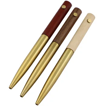 China Manufacture DIY Wooden Brass Rotating Sign Ball Pen Writing Wooden Ballpen Hobby Crafted Wood Pen Turning Kits Taiwan