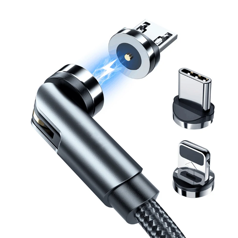 
Magnetic data cable three in one 360 degree blind magnetic absorption circular magnetic charging line suitable for Android Apple 