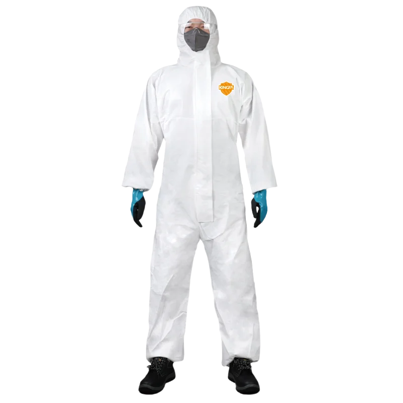 Upgraded Anti Static Durable PP/PE Anti Harmful Particles Safety Protective Coverall Silicone Free