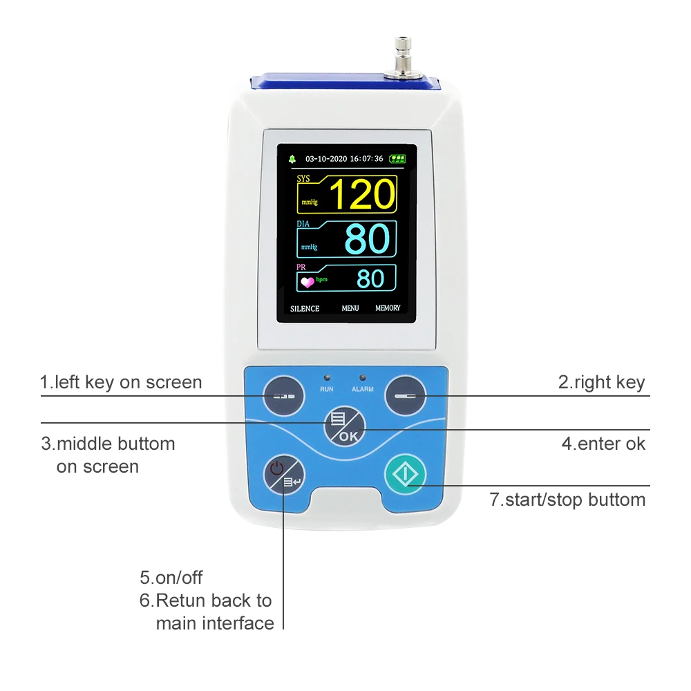 RTS Aparato diagnostic CONTEC 24 hours Ambulatory Blood Pressure Monitor ABPM50 +Software +3 cuffs,uper arm NIBP