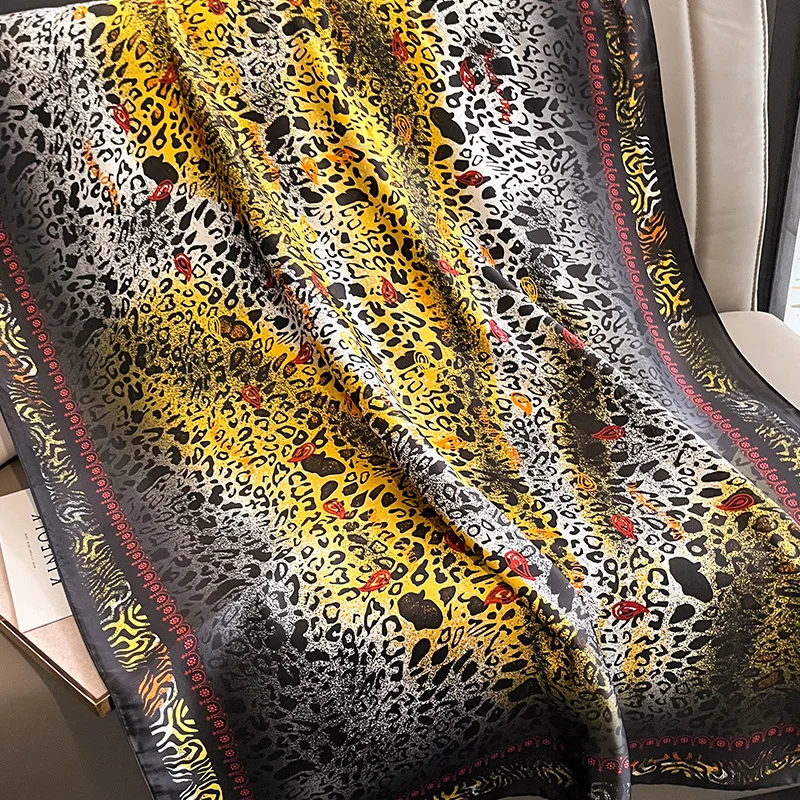 High Quality Wholesale 180*90cm Hijab Satin Silk Large Scarfs Silky Satin Printing Vintage Ethnic Scarf Shawls For Ladies