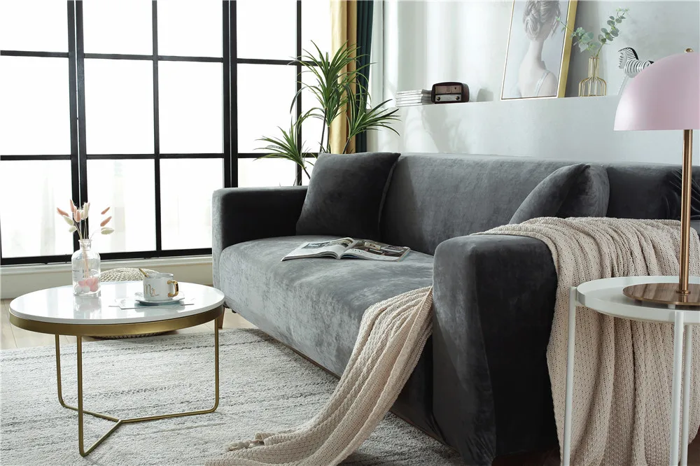 Утолщенной универсальный высокое качество чехол 1/2/3/4 местный диван с обивкой из бархатной ткани, огранка из эластичного материала, чехол для дивана