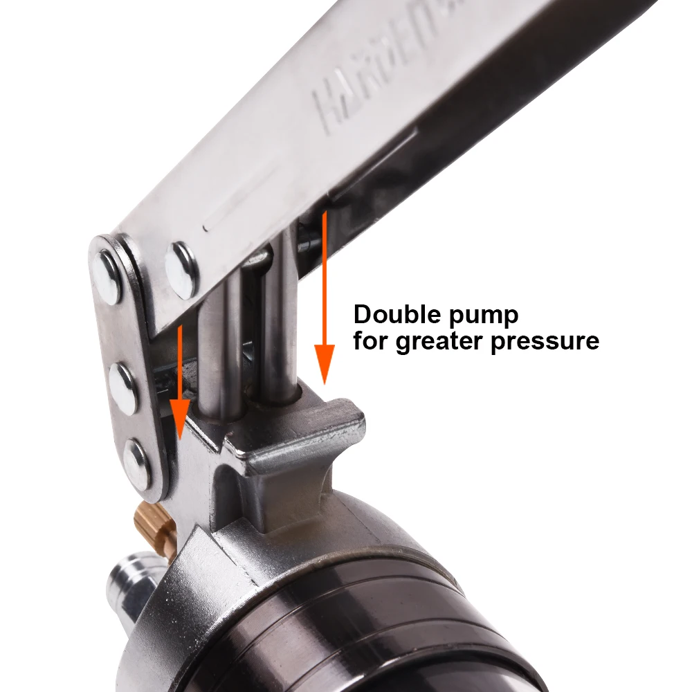 Harden 900CC Double Pump Pressure Hand-operated Grease Gun for Auto Repair Lubrication Tools