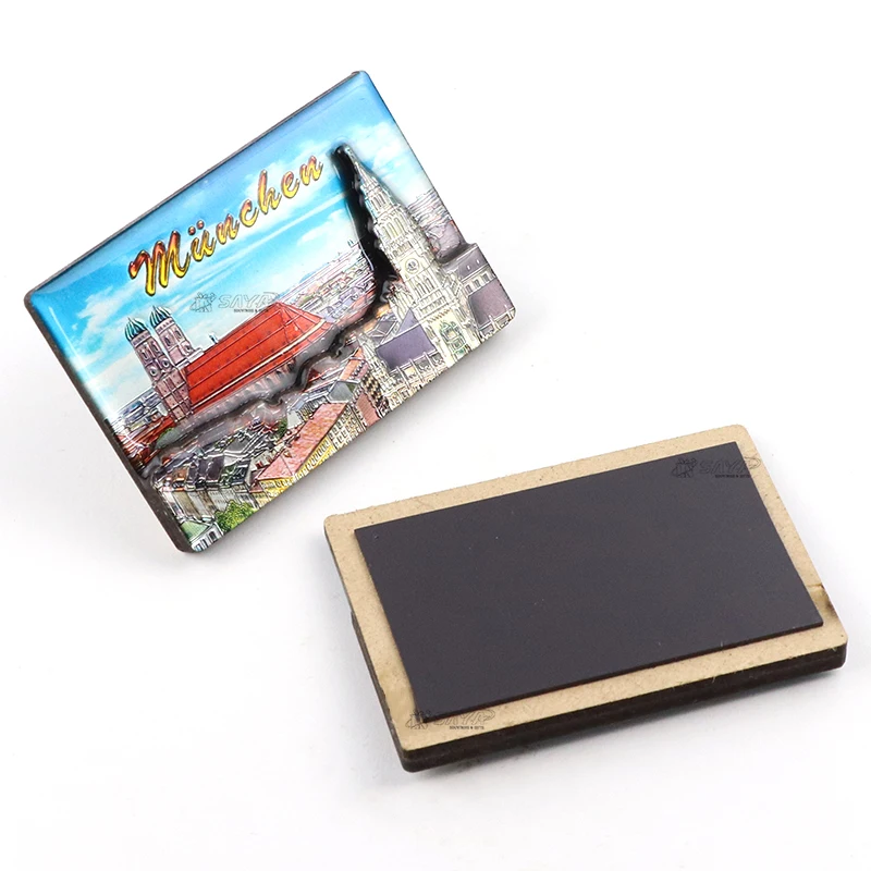 Wholesale Custom Design MDF Fridge Magnet Tourist Souvenir 3D Wooden Refrigerator Magnets