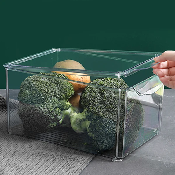 Refrigerator Storage Box Transparent Stackable Kitchen Storage Dumpling Box 7 Pcs Food Storage Box