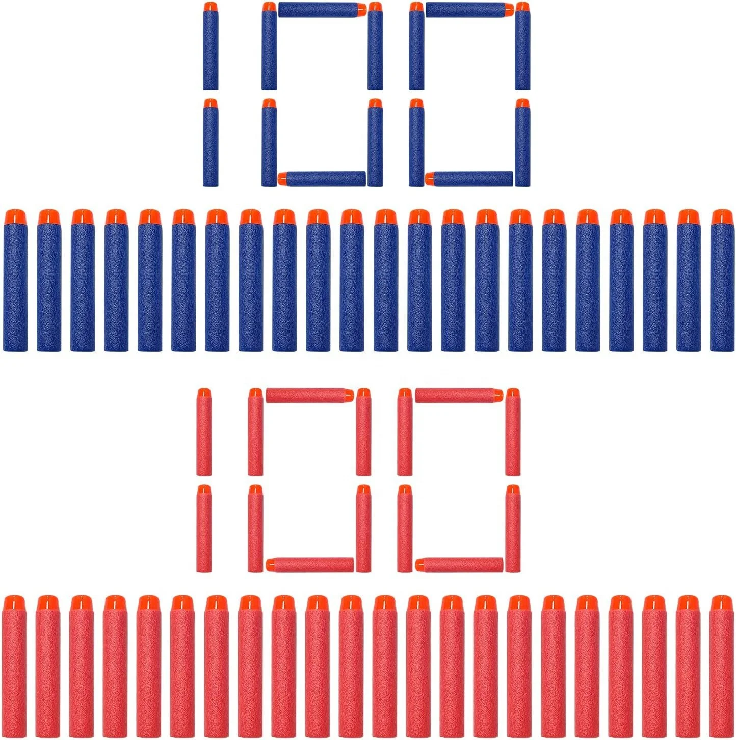 100pcs/pack 7.2cm Eva Soft Bullets For Outdoor Toy Darts 200pcs Refill Pack Bullets For Blasters Toy Gun