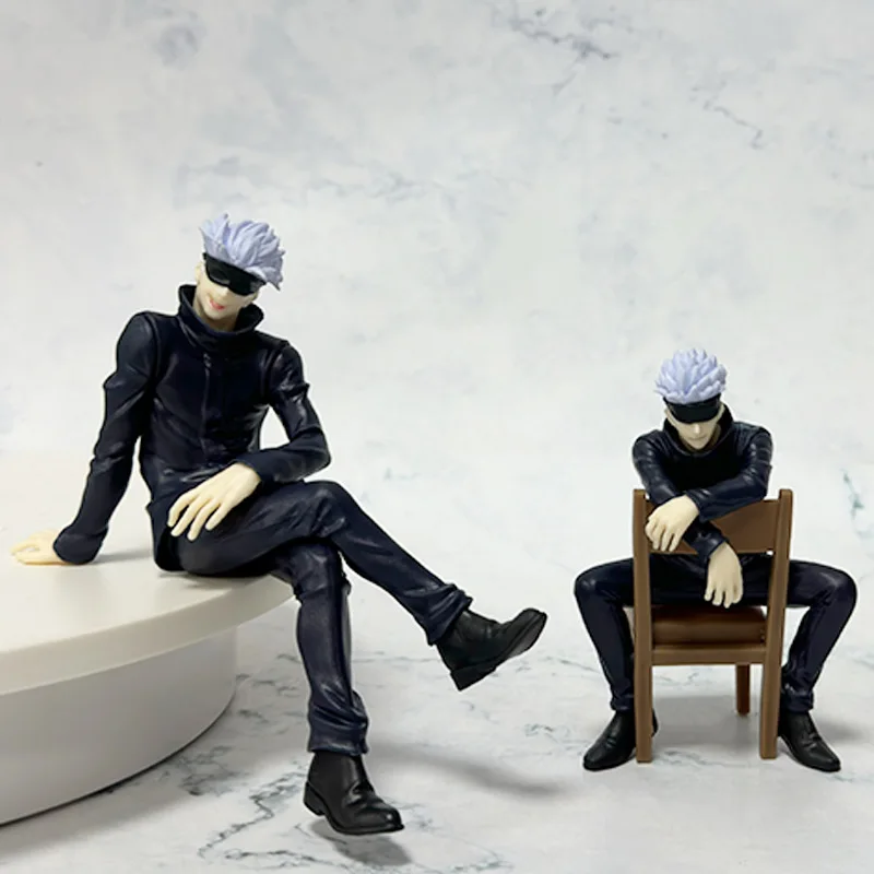 15CM Anime Jujutsu Kaisen Gojo Satoru Sitting Posture Noodles Model Dolls Toy Gift PVC Action Figure