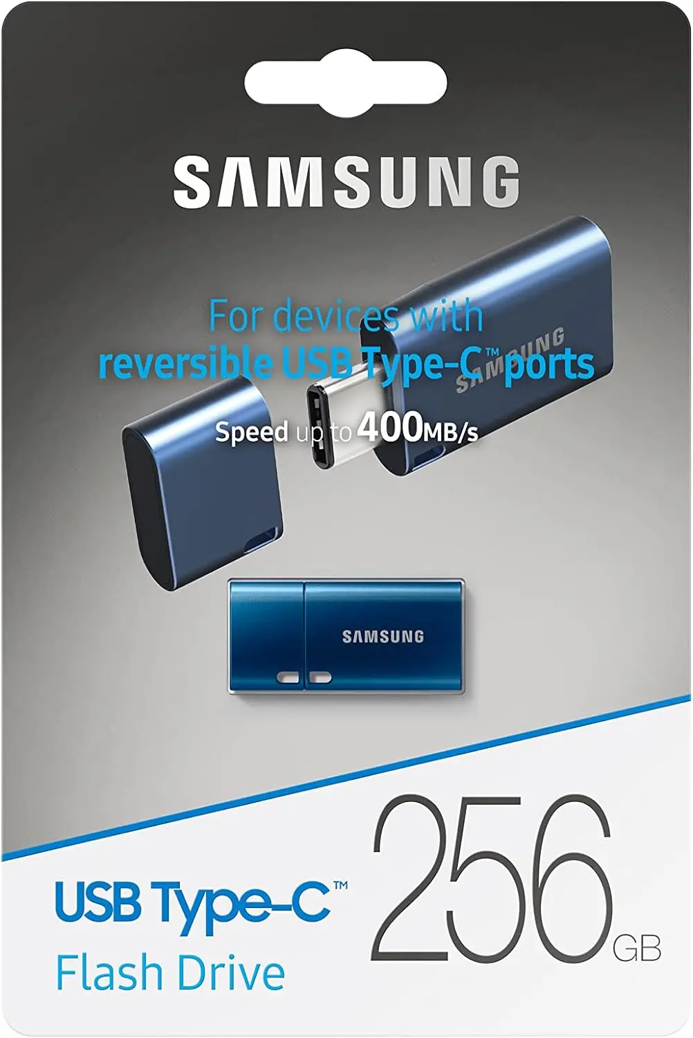 2024 Blue MUF-256DA/AM Type-C USB Flash Drive 256GB Capacity 400MB/s Read Speed 11 Secs Transfer 4GB Files Stick USB