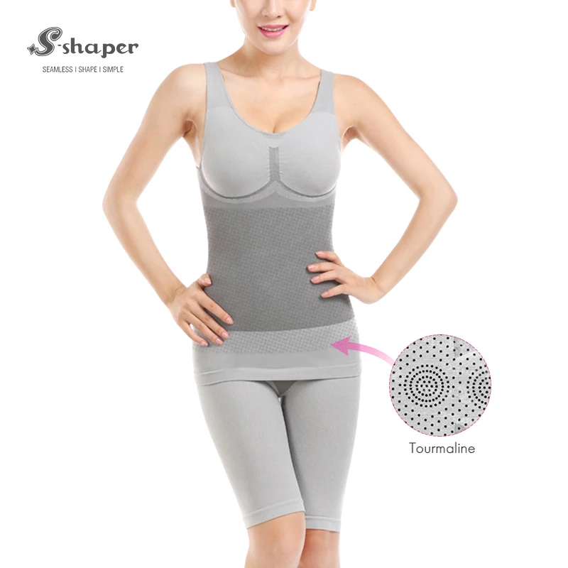 S-SHAPER женский турмалиновый бамбуковый бесшовный утягивающий боди корректирующий белье топы костюмы