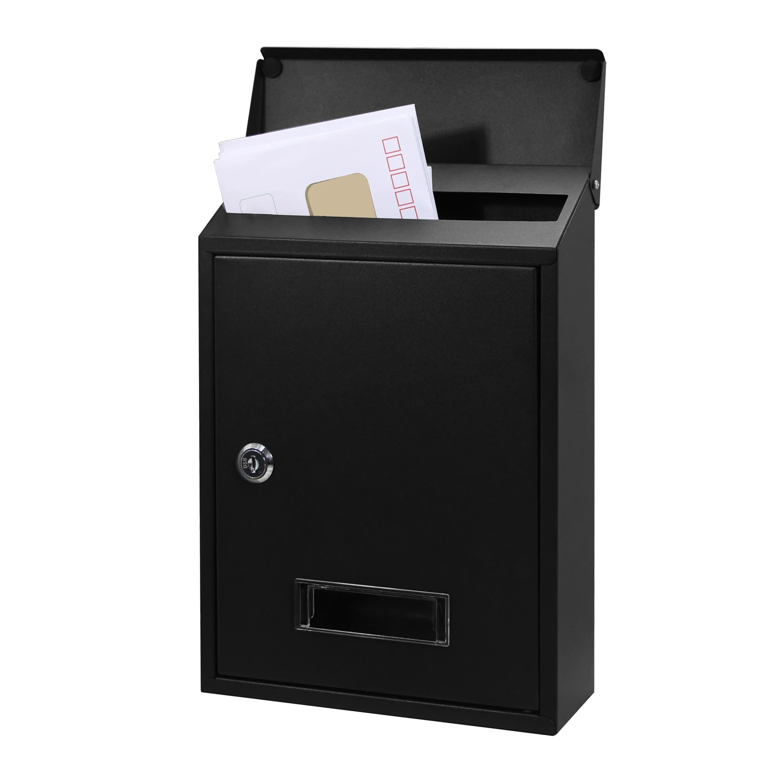 
Black American Mailbox Woth Post Wall Mounted Building Letter Boxes 