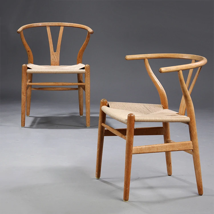 Hot Sale Wishbone Y Chair Natural Wood Finish For Kitchen Residential Furniture