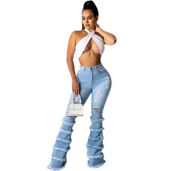 Bell Bottom Wide Pant Colombian  Ropa De Mujer Bootcut Straight Leg Denim For Baggy Womens Designer Jeans